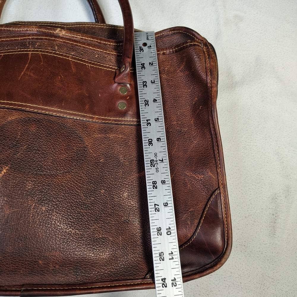 Vintage ORVIS Bullhide Leather Briefcase Brown Patina Gokey Heritage Bag USA - Picture 12 of 13